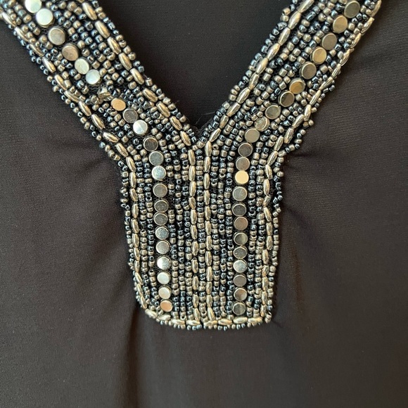 Spense Black Dress with Silver Embellishments Size 6 - Picture 2 of 6